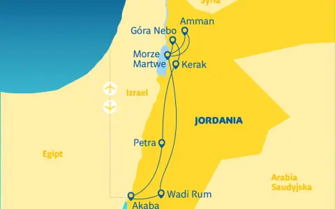 Mapa podróży po Jordanii: Amman, Morze Martwe, Petra, Wadi Rum, Akaba. Idealne wczasy w Jordanii!