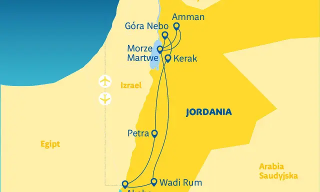 Mapa podróży po Jordanii: Amman, Morze Martwe, Petra, Wadi Rum, Akaba. Idealne wczasy w Jordanii!